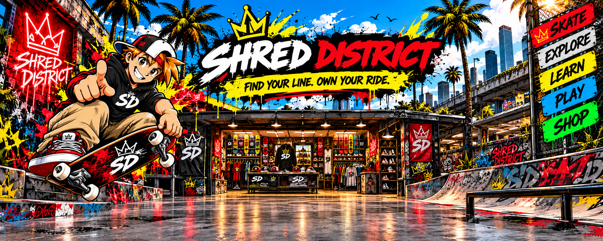 Shred District skatepark artwork