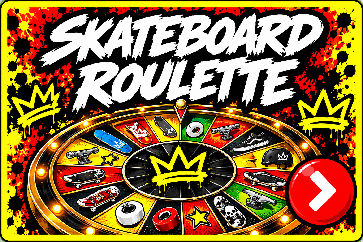 Shred District skateboard roulette graphic